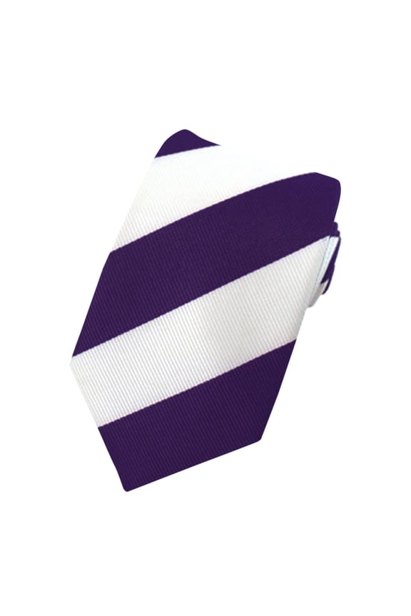 Boys' Prep 1-Inch College Stripe Woven Regular Self-Tie Neck Tie - Purple White