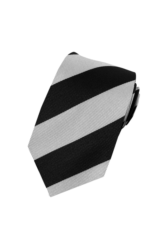 Boys' Prep 1-Inch College Stripe Woven Regular Self-Tie Neck Tie - Silver Black