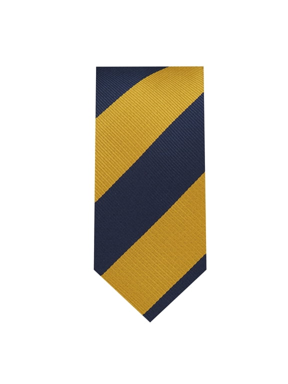 Boys' Prep 1-Inch College Stripe Woven Regular Self-Tie Neck Tie - Gold Navy