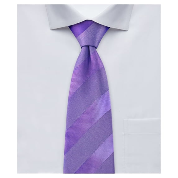 Jacob Alexander Boys' Clip-On Solid Color Tonal Stripe Neck Tie - Lavender