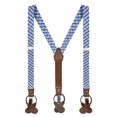 thumbnail image 1 of Jacob Alexander Boys' Gingham Checkered Pattern Suspenders - Light Blue, 1 of 7