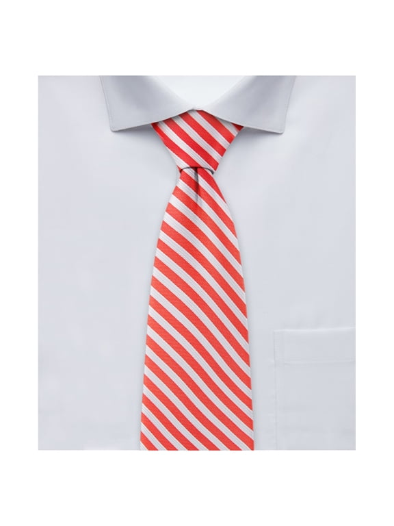 Boys' Merry Christmas Candy Cane Red White Stripe Prep Regular Neck Tie