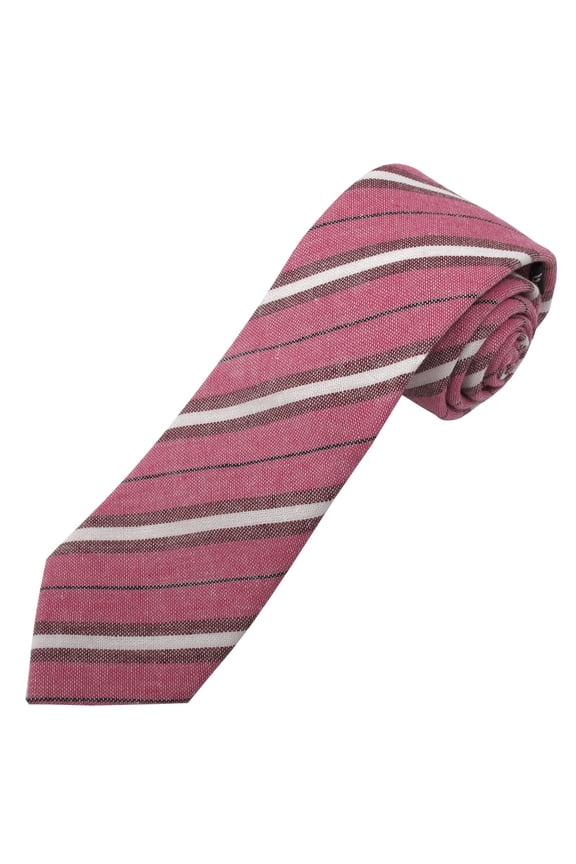 Boys' Prep Orson Variegated Diagonal Stripe Regular Self-Tie Neck Tie - Rose and Burgundy