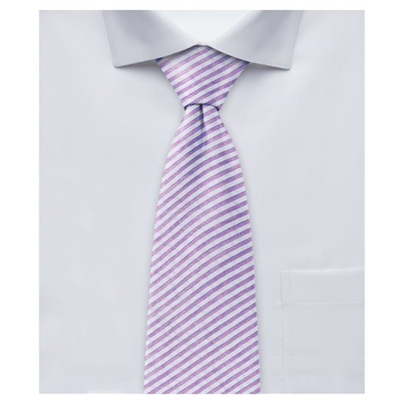 Jacob Alexander Boys' Prep Seersucker Striped Pattern Regular Self-Tie Neck Tie - Lavender