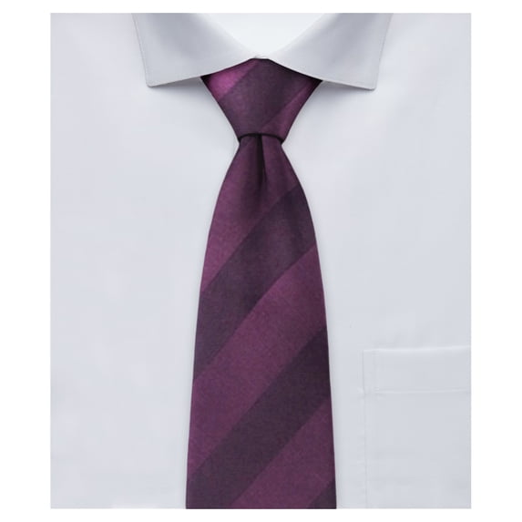 Jacob Alexander Boys' Prep Solid Color Tonal Stripe Neck Tie - Plum