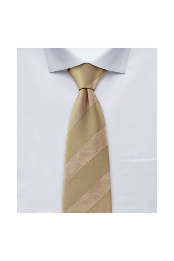 Boys' Prep Solid Color Tonal Stripe Neck Tie - Tan