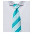 thumbnail image 1 of Jacob Alexander Boys' Prep Solid Color Tonal Stripe Neck Tie - Turquoise, 1 of 7