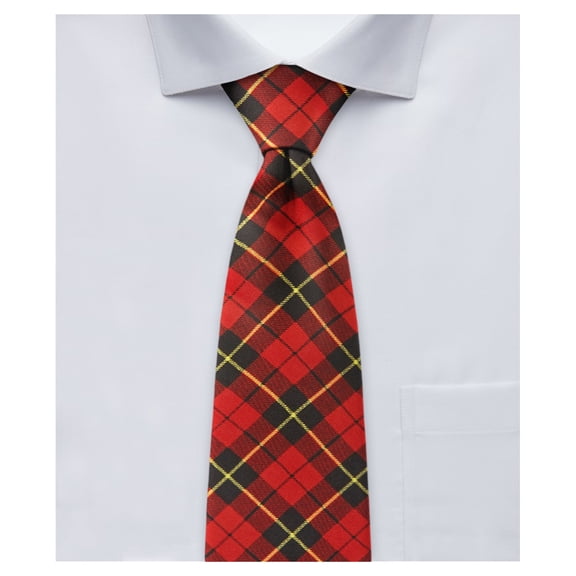 Jacob Alexander Boys' Royal Tartans Plaid Wallace 14-inch Pre-Tied Zipper Neck Tie - Red