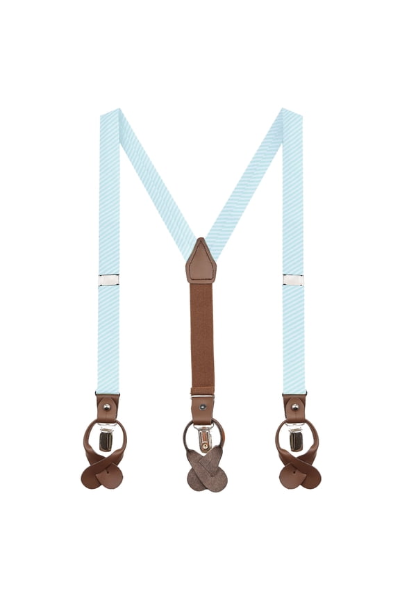 Boys' Seersucker Striped Pattern Suspenders - Turquoise