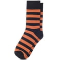 thumbnail image 1 of Jacob Alexander Pair of Men's College Stripe Cotton Dress Socks - Orange Black, 1 of 2