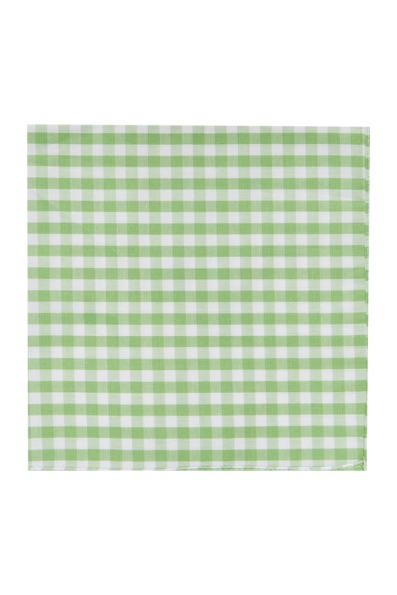 Gingham Checkered Pattern Pocket Square Handkerchief Hanky - Lime Green