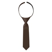 Jacob Alexander Infant's Toddler's 8 inch Solid Color Pre-Tied Hook and Loop Band Tie - Cocoa Brown