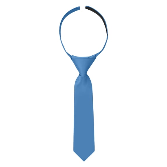 Jacob Alexander Infant's Toddler's 8 inch Solid Color Pre-Tied Hook and Loop Band Tie - Ocean