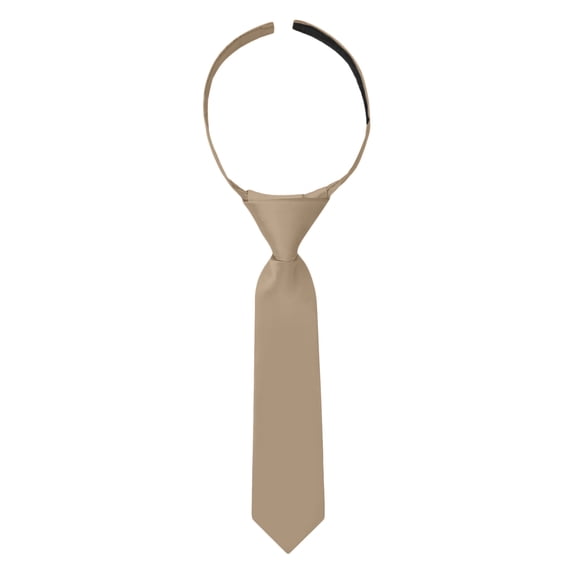 Jacob Alexander Infant's Toddler's 8 inch Solid Color Pre-Tied Hook and Loop Band Tie - Tan
