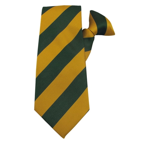 Jacob Alexander Men's 1-Inch College Stripe Woven Pre-Tied Clip-On Neck Tie - Gold Green
