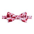 thumbnail image 1 of Jacob Alexander Men's Assorted Floral Roses Flowers Design Pre-Tied Adjustable Banded Bow Tie - White Pink Red, 1 of 4