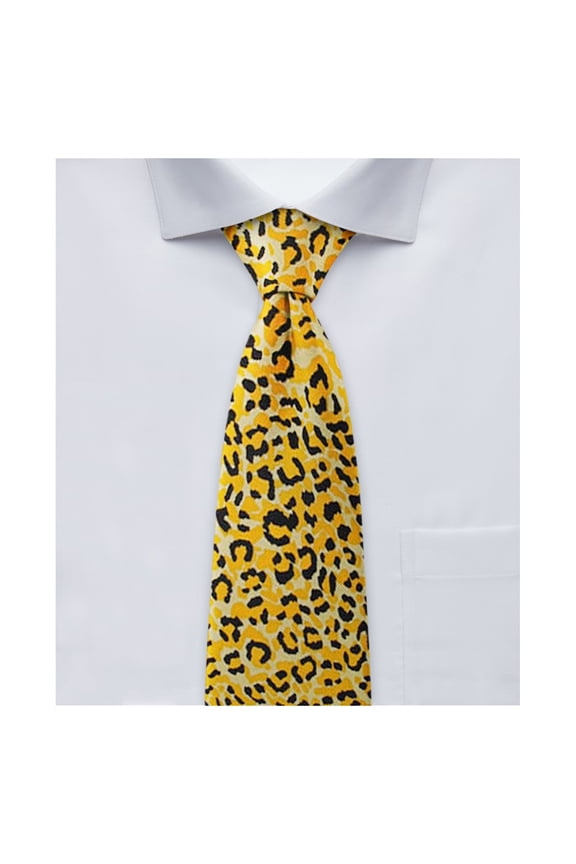 Men's Cheetah Animal Print 2.5 inch Width Slim Neck Tie