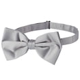 thumbnail image 1 of Jacob Alexander Men's Solid Color Extra Large Pre-Tied Bow Tie - Silver, 1 of 5