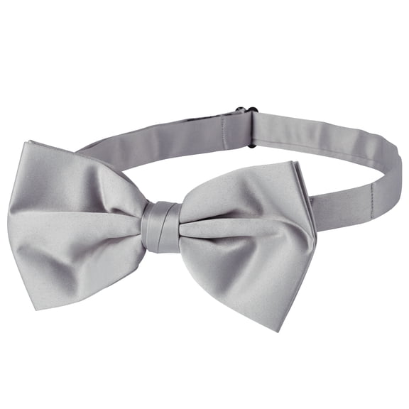 Jacob Alexander Men's Solid Color Extra Large Pre-Tied Bow Tie - Silver