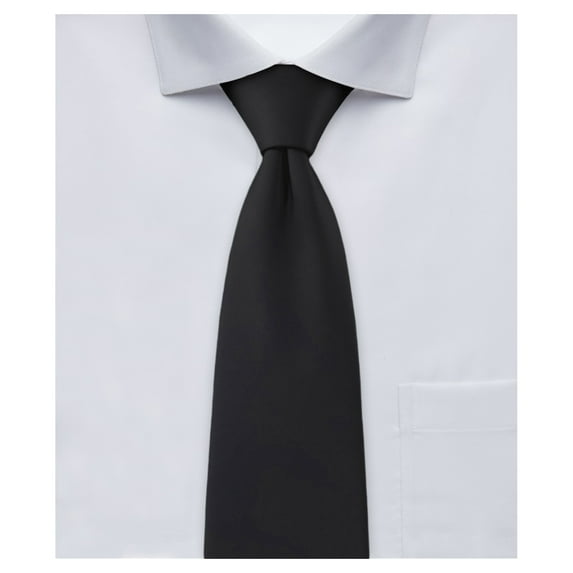 Jacob Alexander Men's Extra Long Solid Color Tie - Black