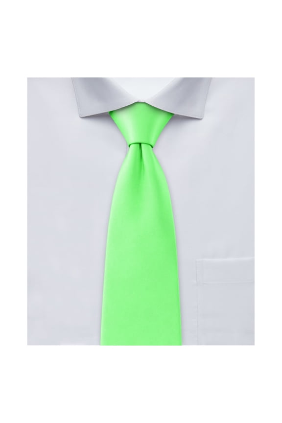 Men's Extra Long Solid Color Tie - Lime