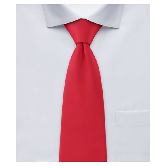 Jacob Alexander Men's Extra Long Solid Color Tie - Red