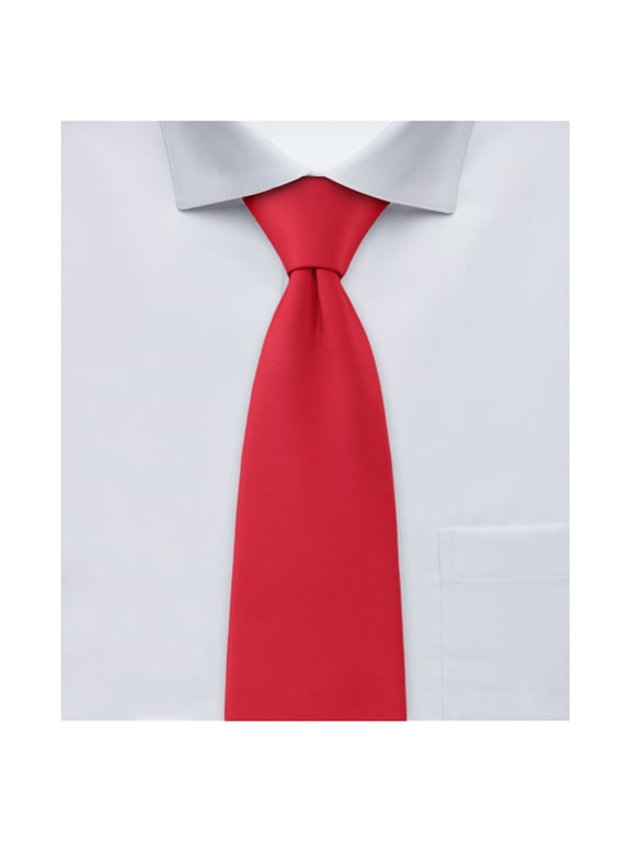 Men's Extra Long Solid Color Tie - Red