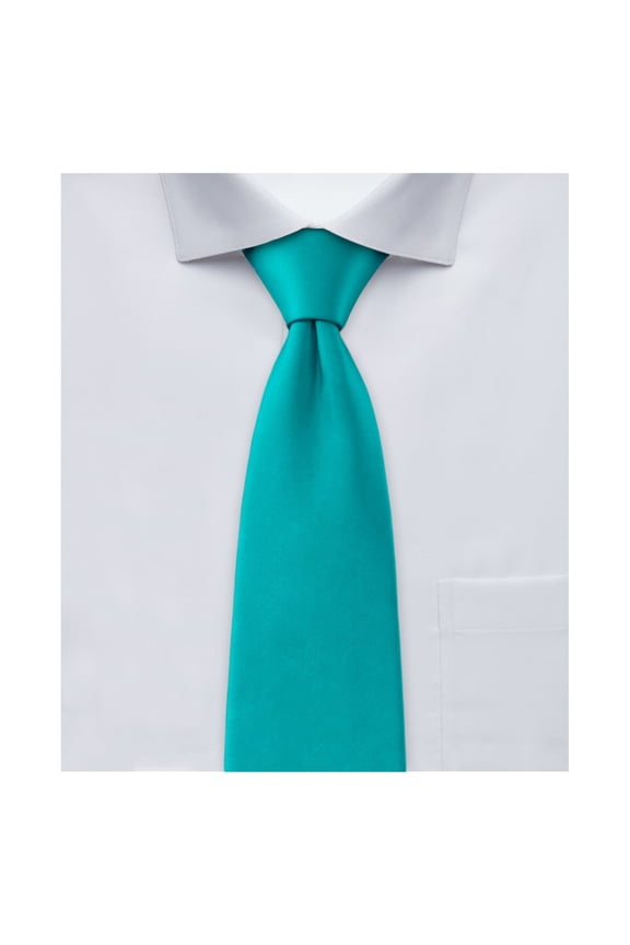 Men's Extra Long Solid Color Tie - Teal