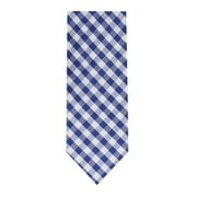 Jacob Alexander Men's Gingham Checkered Pattern Neck Tie - Slim - Royal Blue