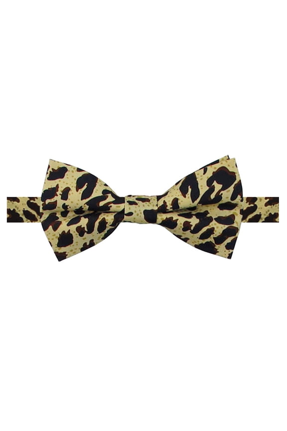Men's Leopard Animal Print Pre-Tied Adjustable Banded Bow Tie
