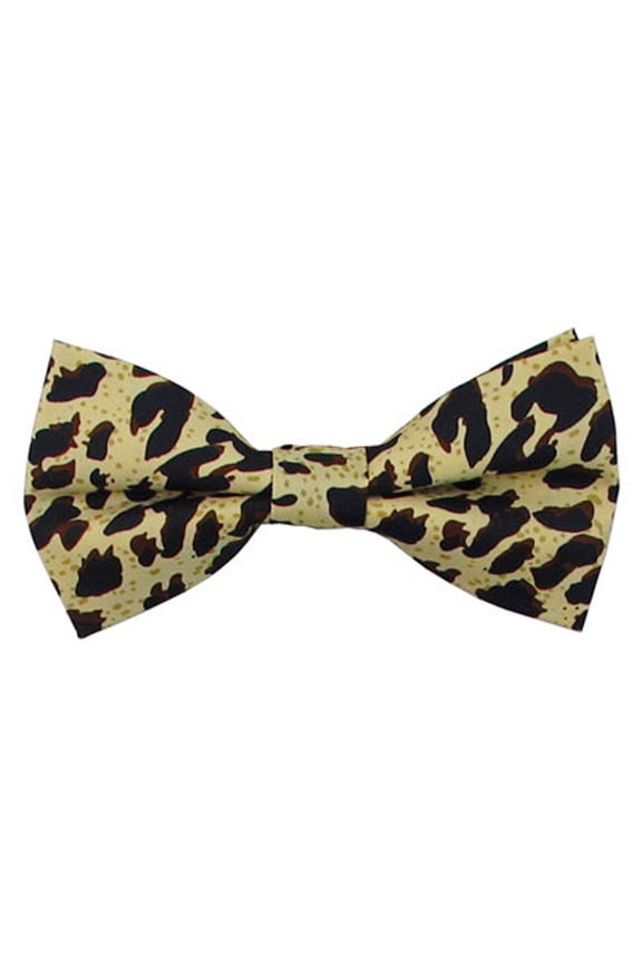 Men's Leopard Animal Print Pre-Tied Clip-On Bow Tie