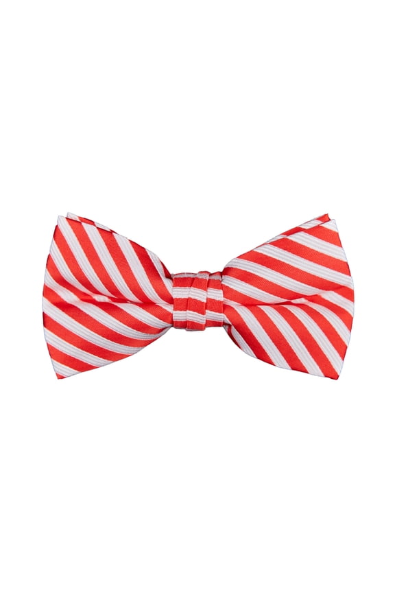 Men's Merry Christmas Candy Cane Red White Stripe Pre-Tied Clip-On Bow Tie