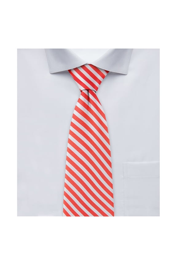 Men's Merry Christmas Candy Cane Red White Stripe Regular Neck Tie