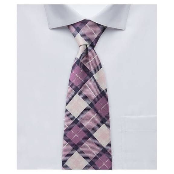 Jacob Alexander Men's Picnic Plaid Pattern 2.5 inch Slim Width Neck Tie - Purple Plaid
