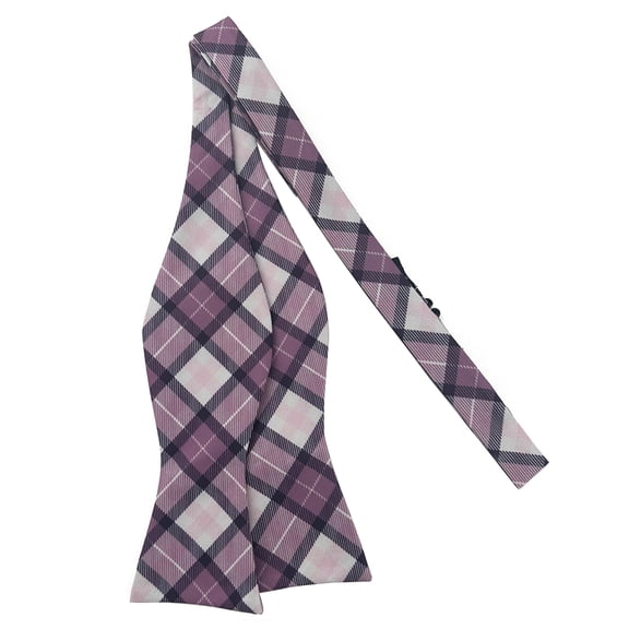 Jacob Alexander Men's Picnic Plaid Pattern Traditional Freestyle Self-Tie Bow Tie - Purple Plaid