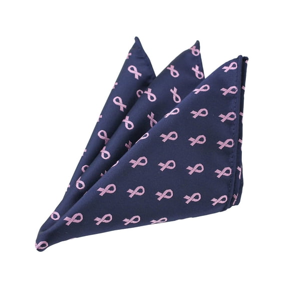 Jacob Alexander Men's Pink Ribbon Breast Cancer Awareness Pattern Pocket Square Handkerchief Hanky