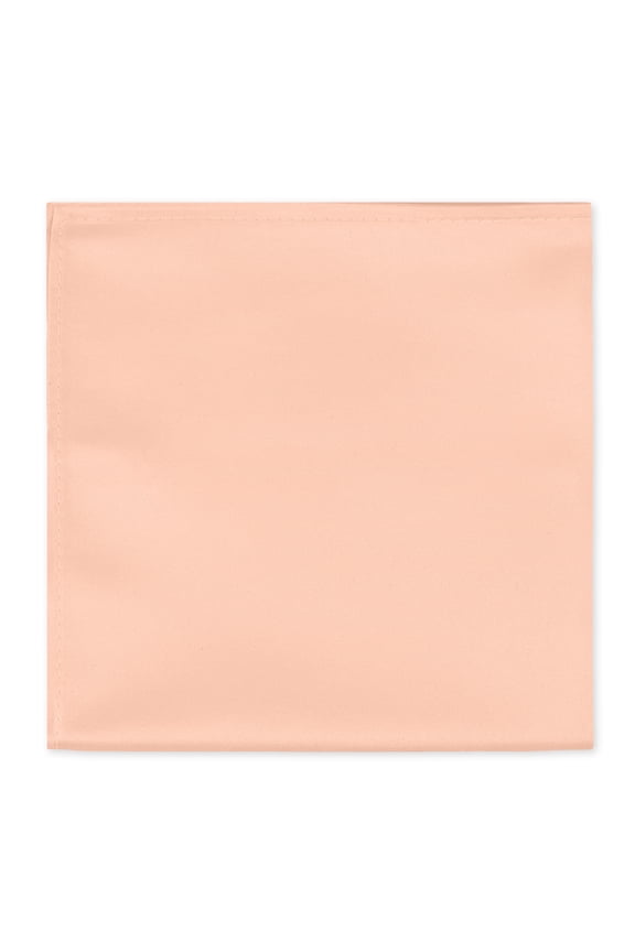 Men's Solid Color Pocket Square Handkerchief Hanky - Peach