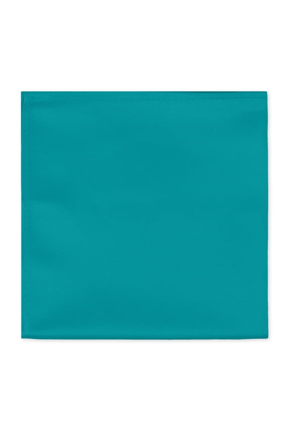 Men's Solid Color Pocket Square Handkerchief Hanky - Teal