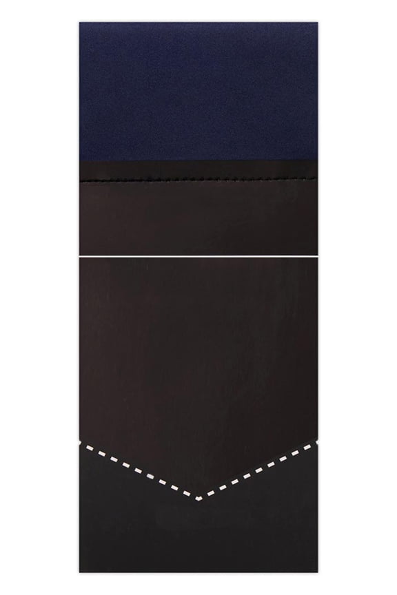 Men's Pre-Folded Rectangular Pocket Square Handkerchief Hanky - Navy Blue