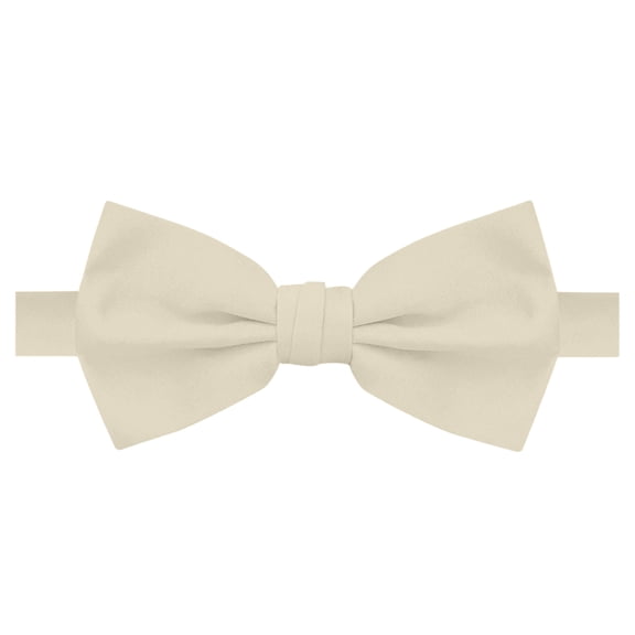 Jacob Alexander Men's Pre-Tied Banded Adjustable Solid Color Bow Tie - Champagne