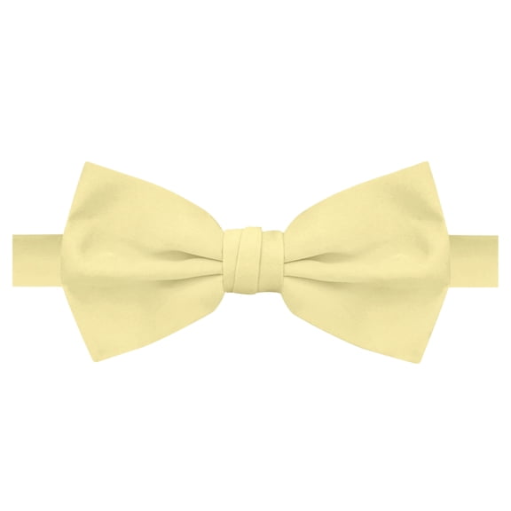 Jacob Alexander Men's Pre-Tied Banded Adjustable Solid Color Bow Tie - Yellow