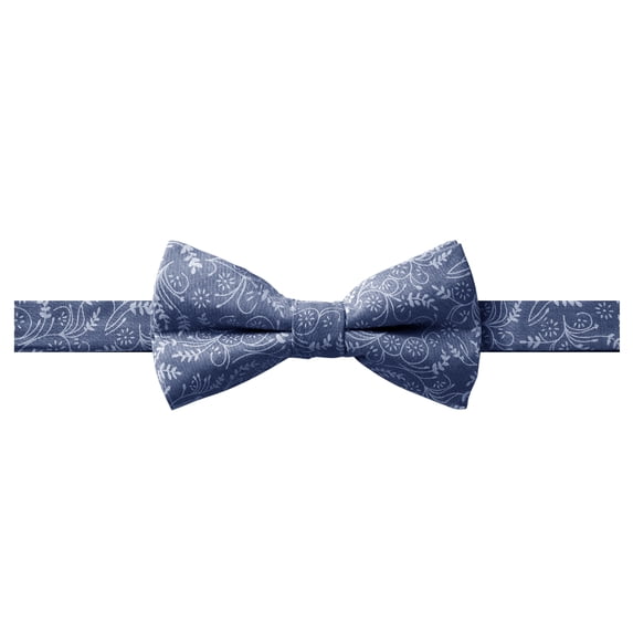 Jacob Alexander Men's Floral Pre-tied Adjustable Banded Bow Tie - Slate Blue