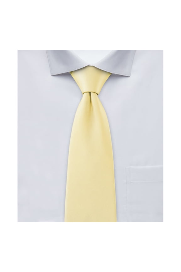 Men's Solid Color Pre-Tied Zipper Neck Tie - Yellow