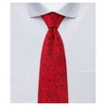 thumbnail image 1 of Jacob Alexander Red Floral Roses Flowers Design Extra Long Neck Tie for Big and Tall Men - Red, 1 of 7