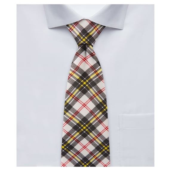 Jacob Alexander Men's Royal Tartans Plaid MacPherson Regular Neck Tie - Black White
