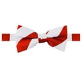 thumbnail image 1 of Jacob Alexander Men's 1-Inch College Stripe Woven Pre-Tied Adjustable Banded Bow Tie - Red White, 1 of 1