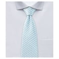 thumbnail image 1 of Jacob Alexander Men's Seersucker Striped Pattern 2.75 inch Width Slim Neck Tie - Turquoise, 1 of 8