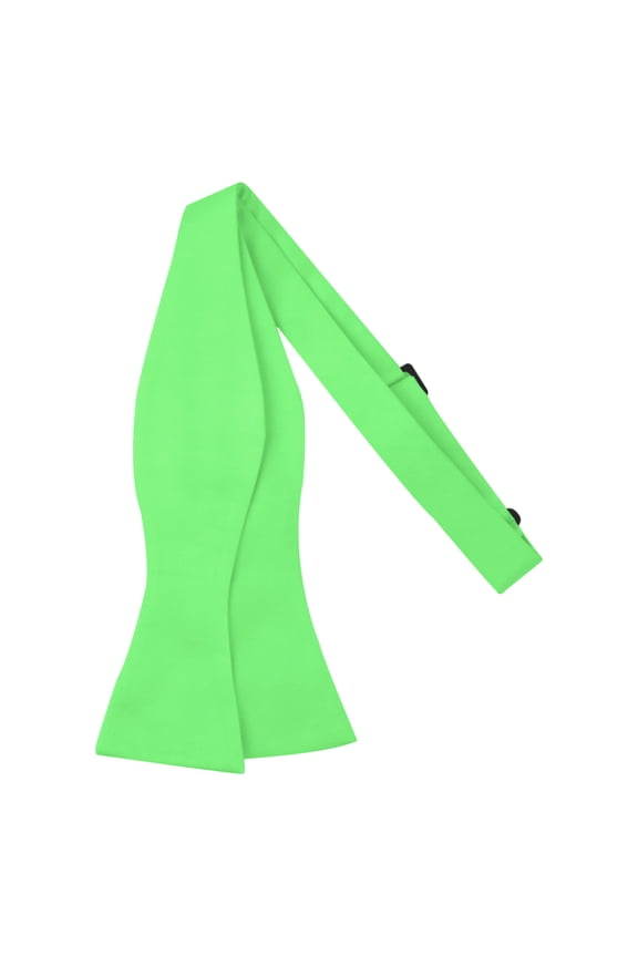 Men's Solid Color Traditional Freestyle Self-Tie Bow Tie - Lime Green