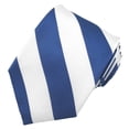thumbnail image 1 of Jacob Alexander Men's 1-Inch College Stripe Woven Silk Regular Length Neck Tie - Ocean White, 1 of 2
