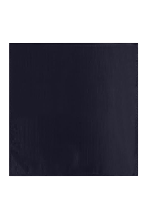 Men's Silk Blend Solid Color Pocket Square Handkerchief Hanky - Navy Blue